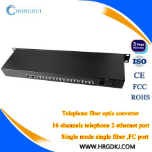 16 RJ11 port pcm telephone fiber optic converter fiber optical communication